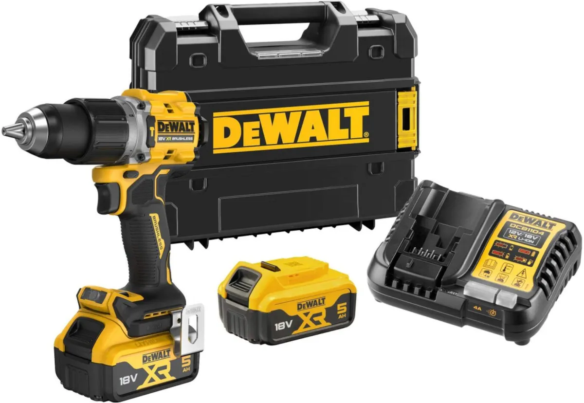 Akumulatorska vibraciona bušilica - odvrtač DeWALT DCD805P2T; 18V; 2 x 5,0Ah + punjač u TSTAK koferu