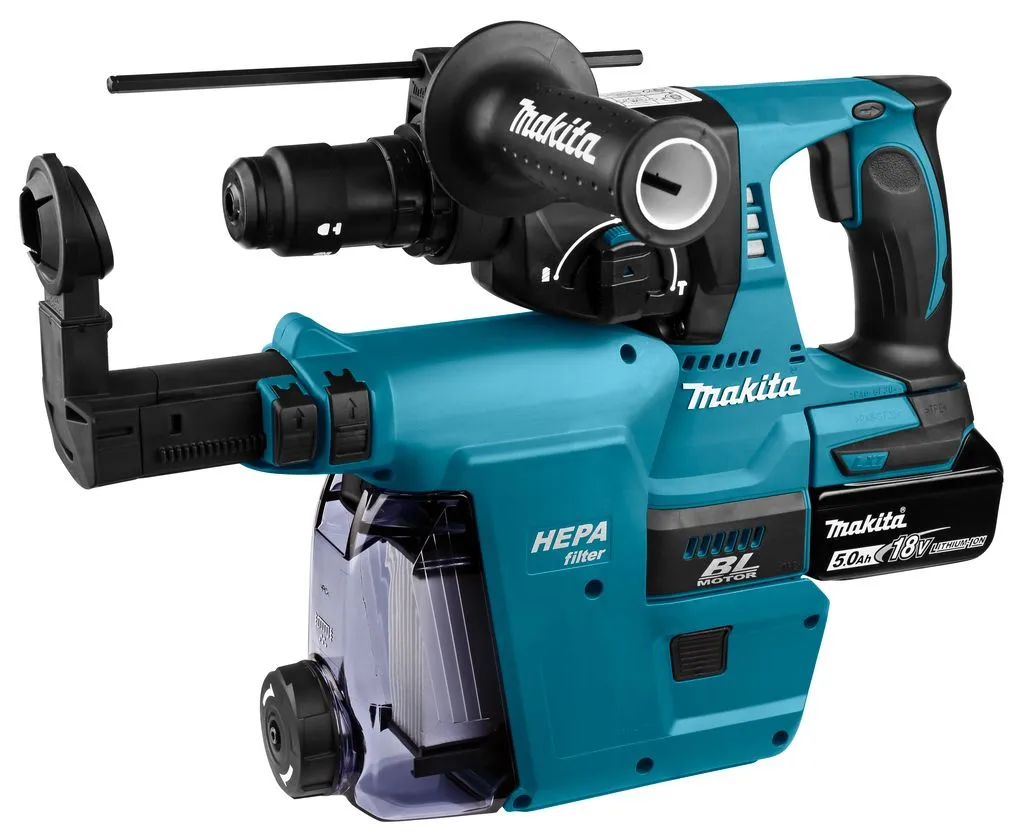 Akumulatorski elektro-pneumatski čekić Makita DHR243T3JW; SDS-Plus; 3x5,0Ah 18V + punjač i kofer