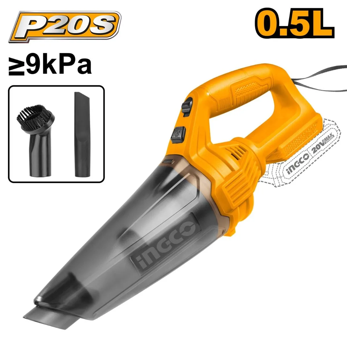 Akumulatorski ručni usisivač Solo, bez baterije i punjača Super INGCO CVLI201261AKU