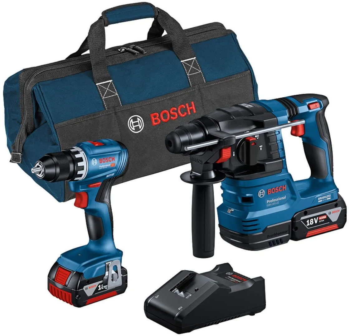 Akumulatorski set Bosch GBH 18V-22 + GSR 18V-45 + 2 x 18V 4,0Ah + torba (0615A50038)