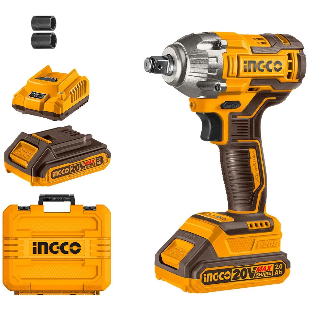 Akumulatorski udarni odvrtač 300Nm; 20V 2x2,0Ah + kofer Super INGCO CIWLI2038