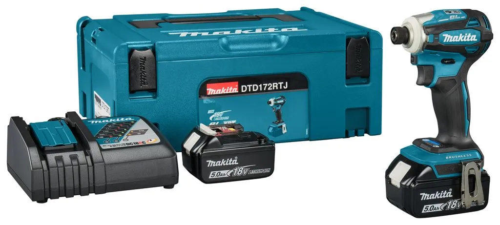 Akumulatorski udarni odvrtač Makita DTD172RTJ; 18V; 2x5,0 Ah + punjač