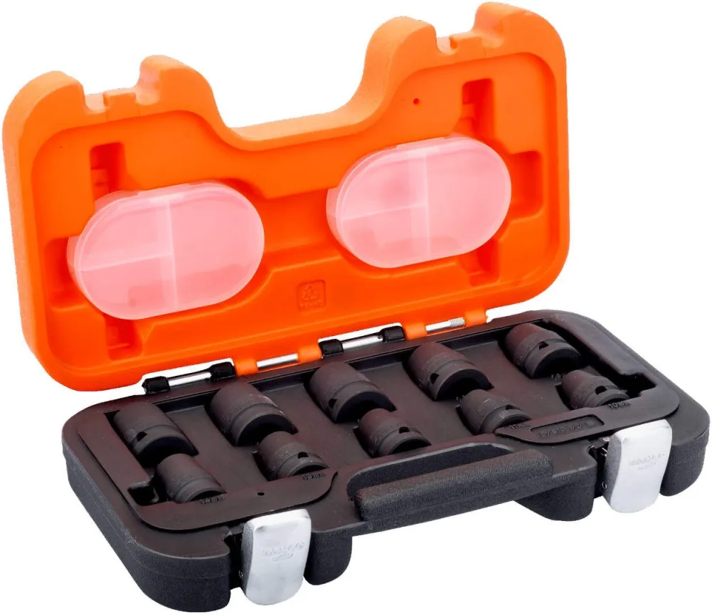 Bahco 10-delni set udarnih nasadnih ključeva, prihvat 1/2" u koferu (D/S10)