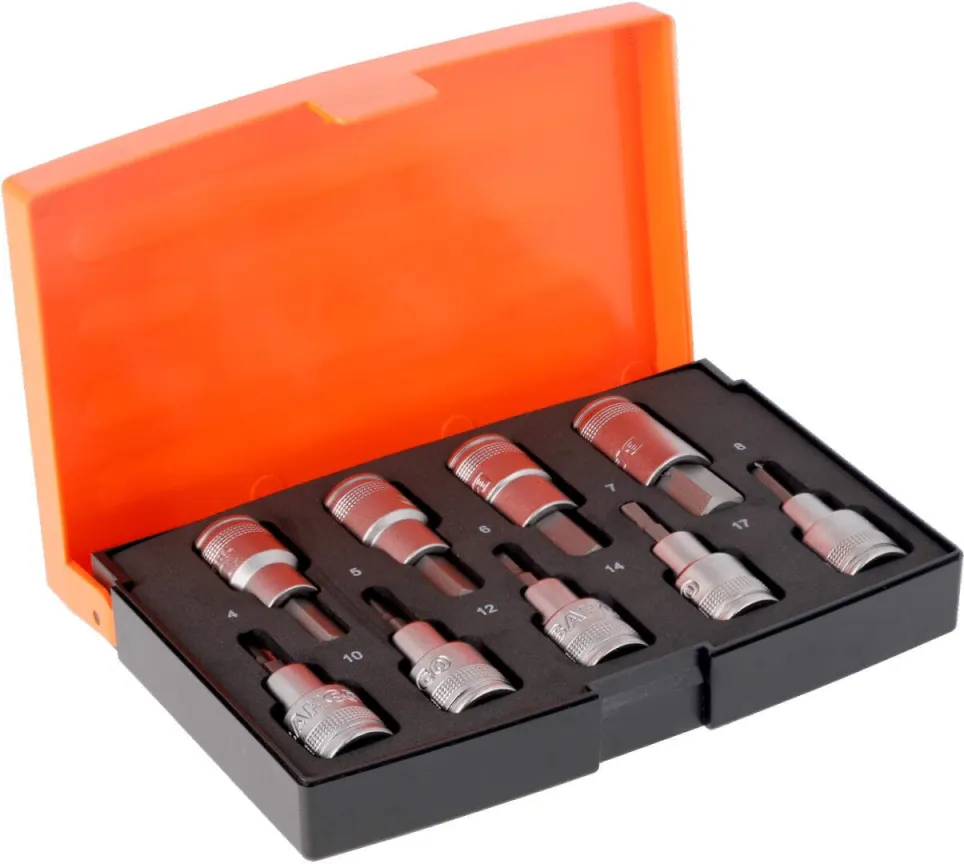 Bahco 9-delni set nasadnih Hex/inbus bitova, prihvat 1/2" u kutiji (S9HEX)