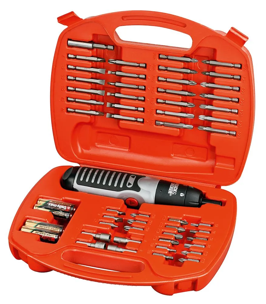 Black+Decker 54-delni set bitova sa akumulatorskim odvrtačem (A7071)