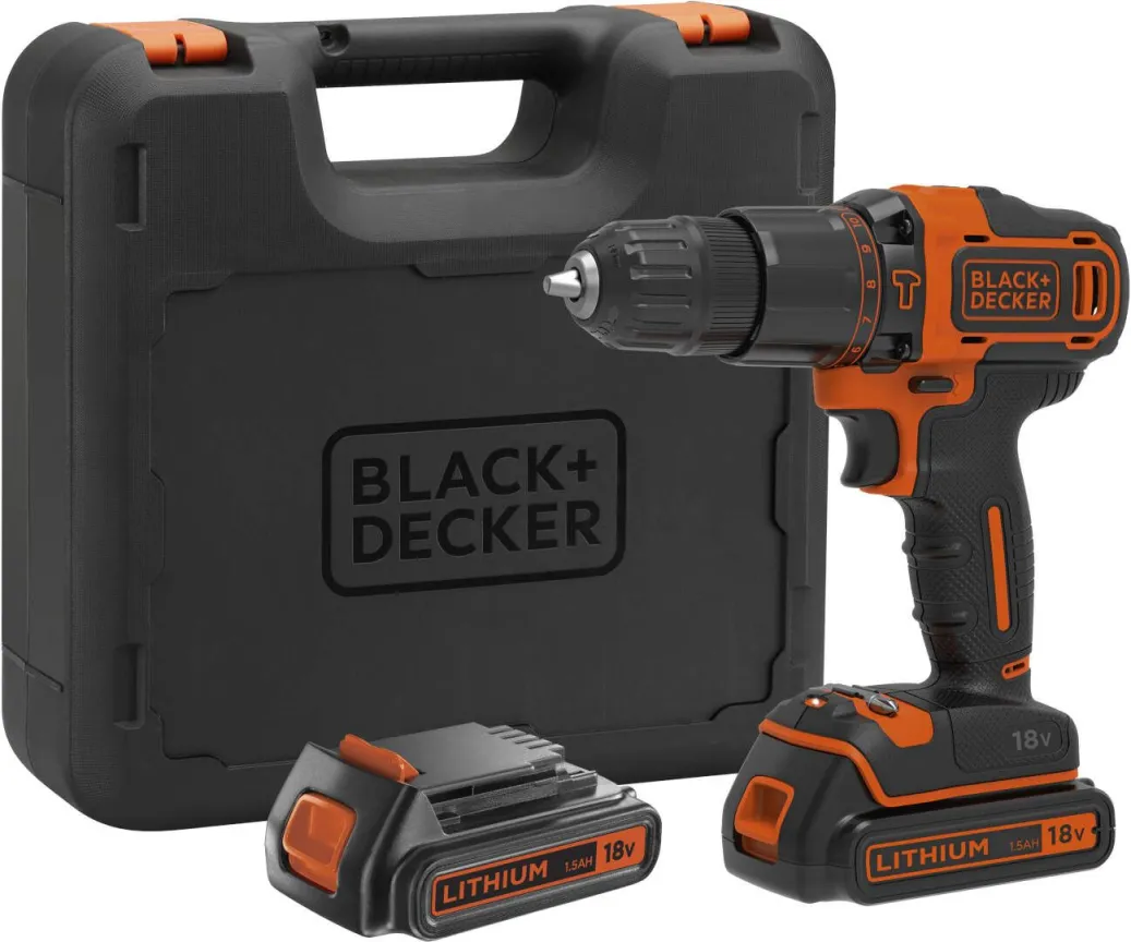 Black+Decker akumulatorska bušilica-odvrtač; 2x1,5Ah (BDCHD18KB)