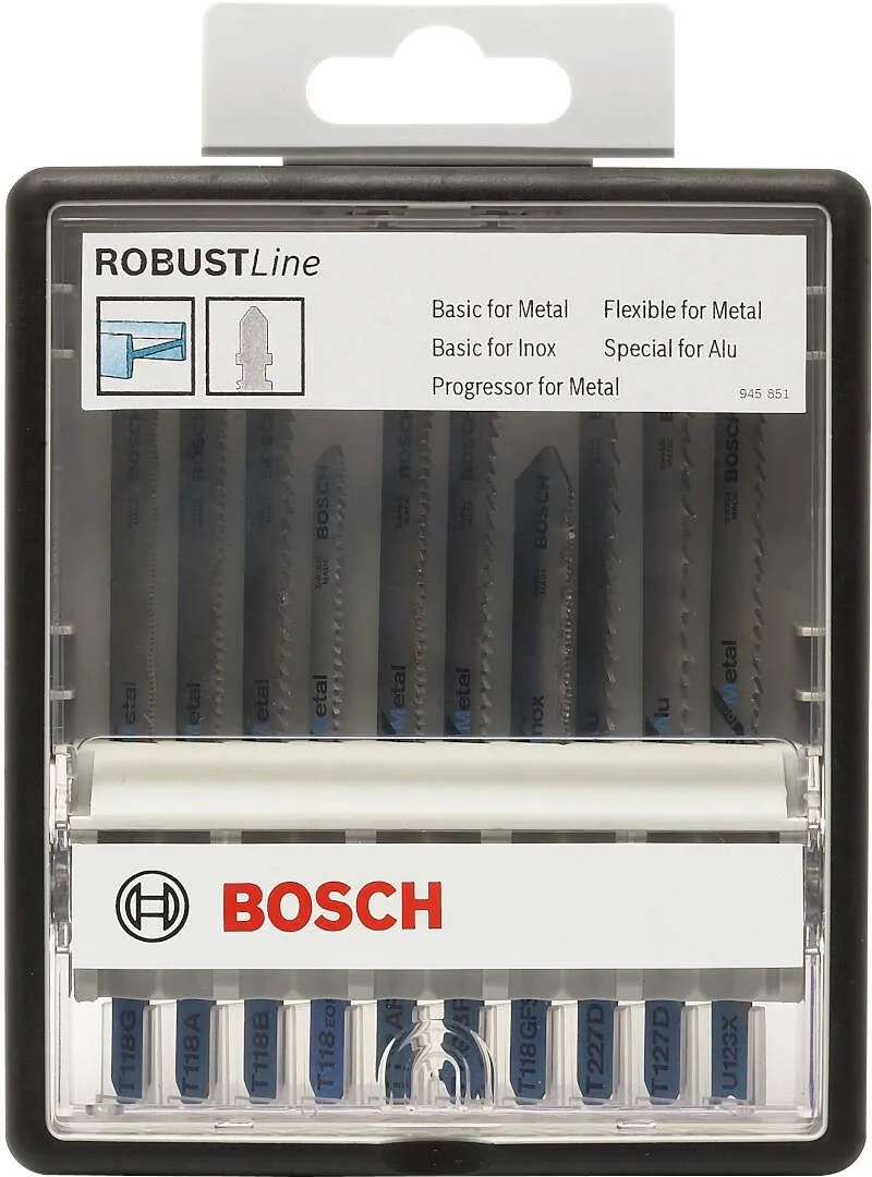 Bosch 10-delni Robust Line set listova ubodne testere Metal Expert T-prihvat T 118 G; T 118 A; T 118 B; T 118 EOF; T 118 AF; T 118 BF; T 118 GFS; T 227 D; T 127 D; T 123 X - 2607010541
