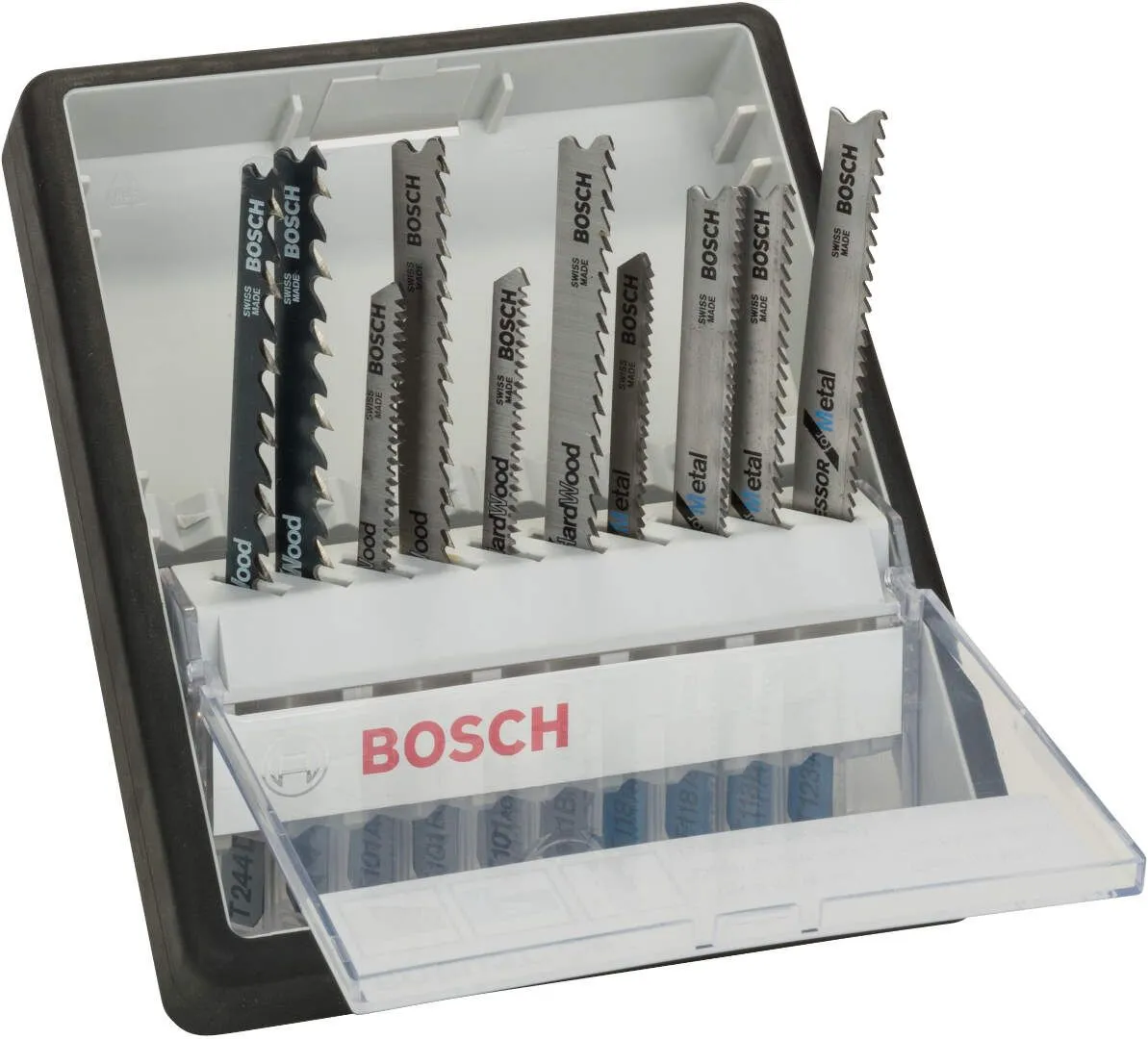 Bosch 10-delni Robust Line set listova ubodne testere Wood and Metal T-prihvat T 244 D; T 144 D; T 101 AO; T 101 B; T 101 AOF; T 101 BF; T 118 EOF; T 118 AF; T 118 BF; T 123 X - 2607010542