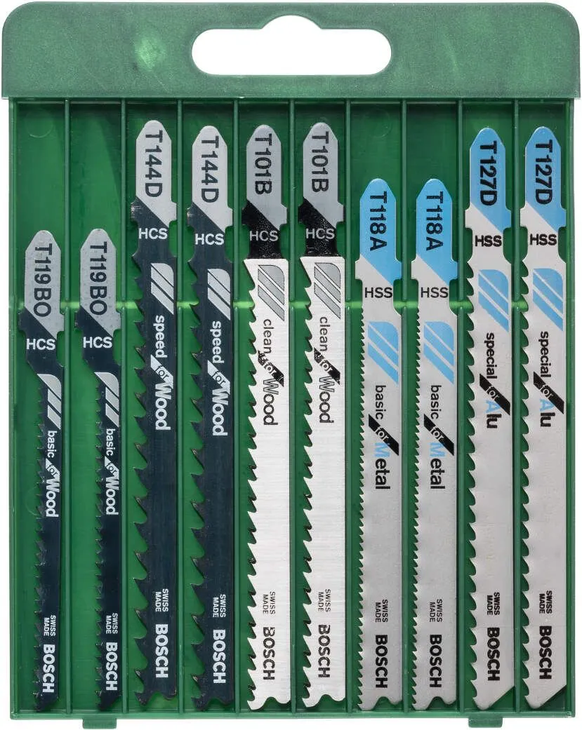 Bosch 10-delni set listova ubodne testere T prihvat T 101 B (2x); T 144 D (2x); T 119 BO (2x); T 118 A (2x); T 127 D (2x) - 2609256746