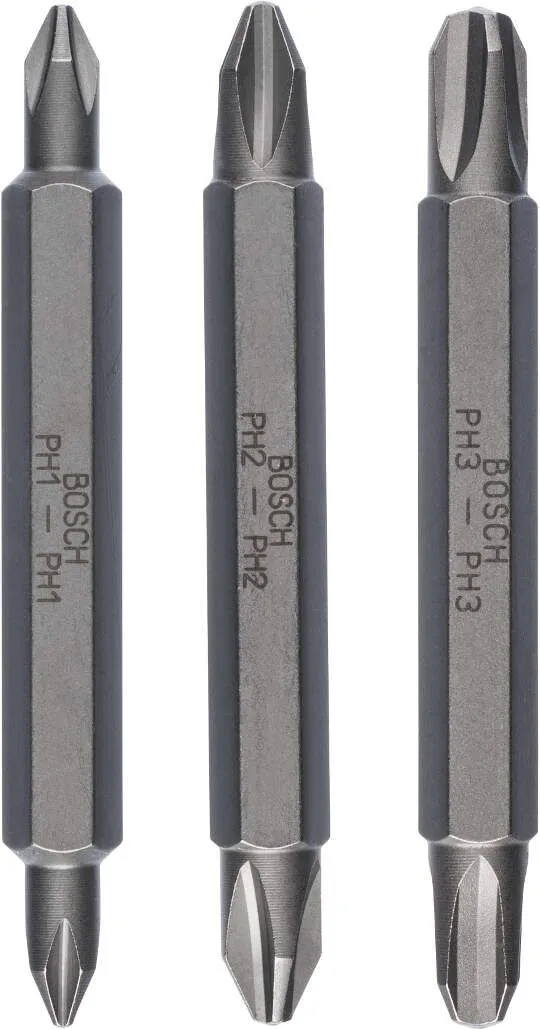 Bosch 3-delni set dvostranih nastavaka PH1, PH2, PH3, PH1, PH2, PH3; 60 mm - 2607001748
