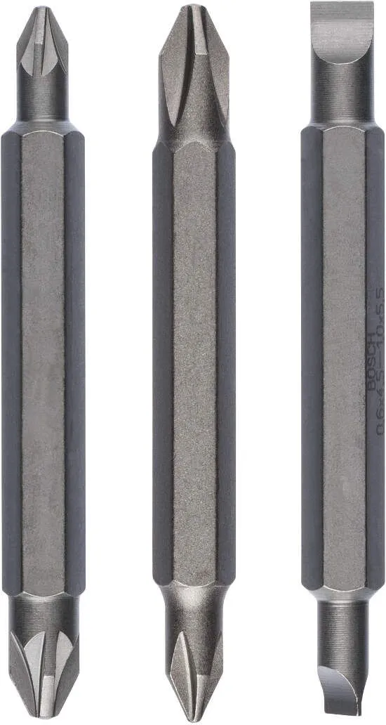 Bosch 3-delni set dvostranih nastavaka PH1, PZ1, S 0,6x4,5; PH2, PZ2, S 1,0x5,5; 60 mm - 2607001745