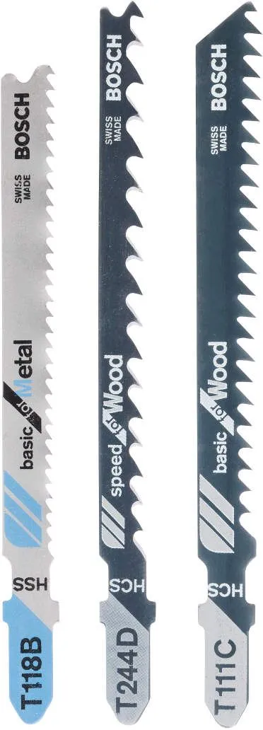 Bosch 3-delni set listova ubodne testere T prihvat T 111 C; T 244 D; T 118 B - 2609256741