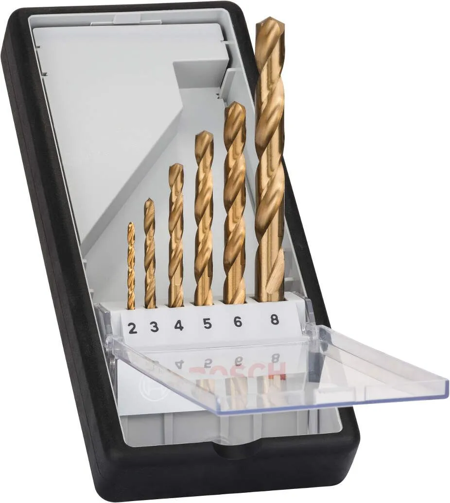 Bosch 6-delni Robust Line set burgija za metal HSS-TiN, 135° 2; 3; 4; 5; 6; 8 mm, 135° - 2607010530