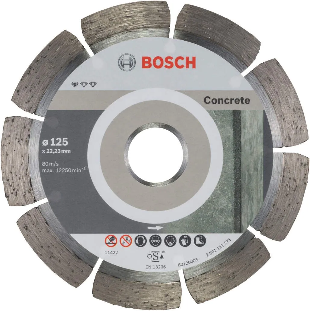 Bosch dijamantska rezna ploča Standard for Concrete 125 x 22,23 x 1,6 x 10 mm pakovanje od 10 komada - 2608603240