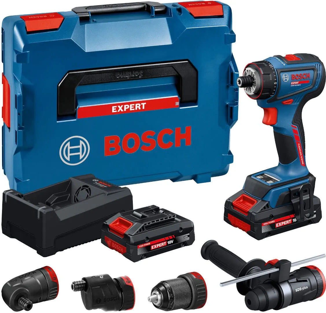 Bosch EXPERT EXSR18V-90FC akumulatorska bušilica/odvrtač; 18V; 2x4,0Ah EXBA + 4 FC nastavka i L-BOXX (06019R2001)