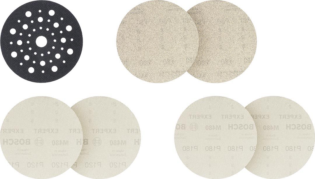 Bosch EXPERT M480 brusna mreža za ekscentar brusilice, 125 mm, G2x80/2x120/2x180, zaštita za nosač, 7 komada (2608902480)