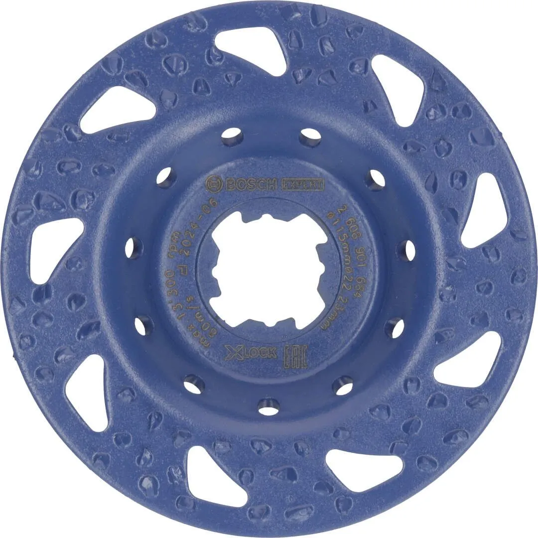 Bosch EXPERT Multi Material Carbide glava za brušenje, gruba, ravna, X-LOCK, 115 mm, 22,23 mm (2608901684)
