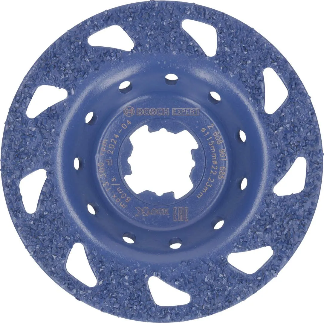 Bosch EXPERT Multi Material Carbide glava za brušenje, srednja, ravna, X-LOCK, 115 mm, 22,23 mm (2608901685)