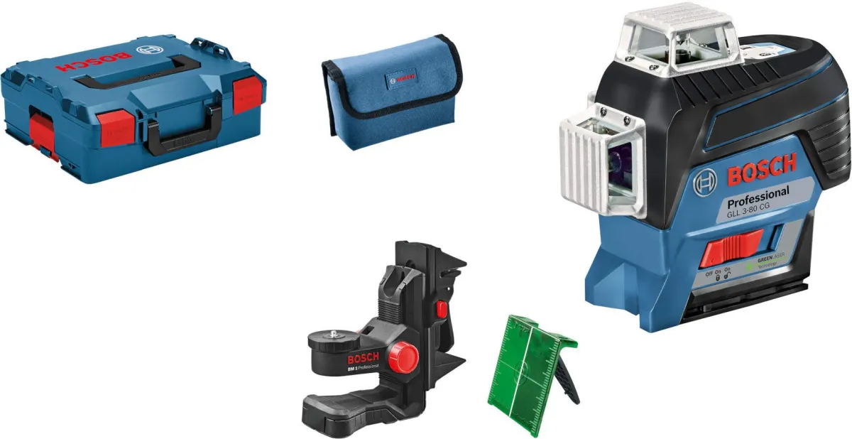 Bosch GLL 3-80 CG Solo + BM1 + L-Boxx linijski laser sa zelenim zrakom Bluetooth 80m (0601063T03)