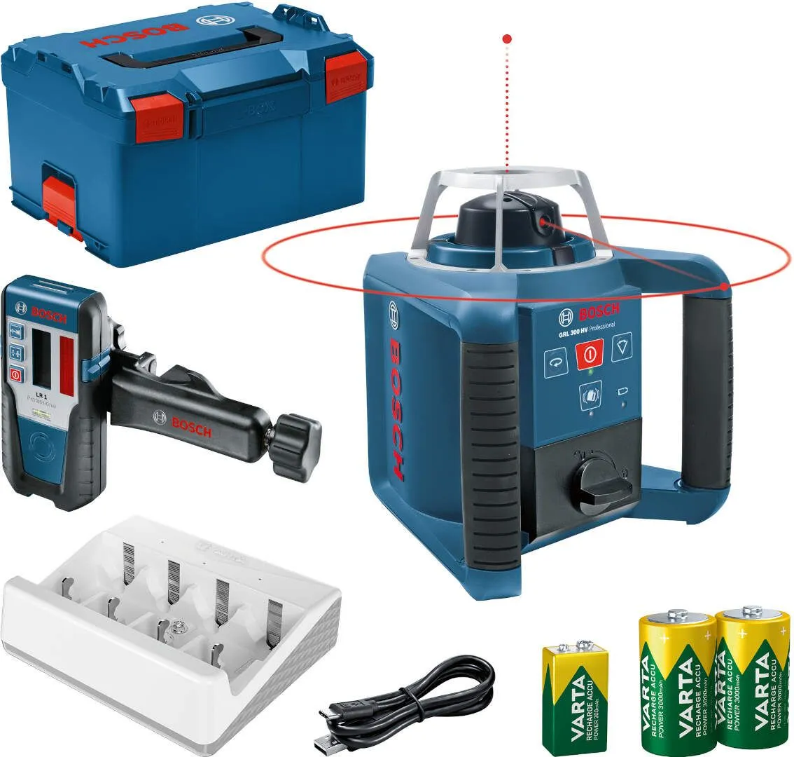 Bosch GRL 300 HV rotacioni laser + baterije i punjač + prijemnik LR 1 + L-BOXX 238  (0601061505)