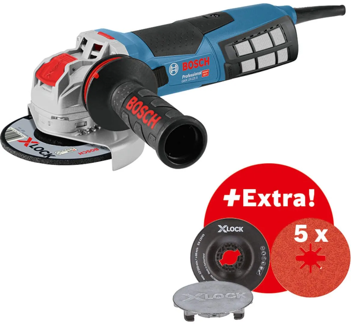 Bosch GWX 19-125 S ugaona brusilica + 5 x X-LOCK fiber disk; 1900W; 125mm (0615990M34)