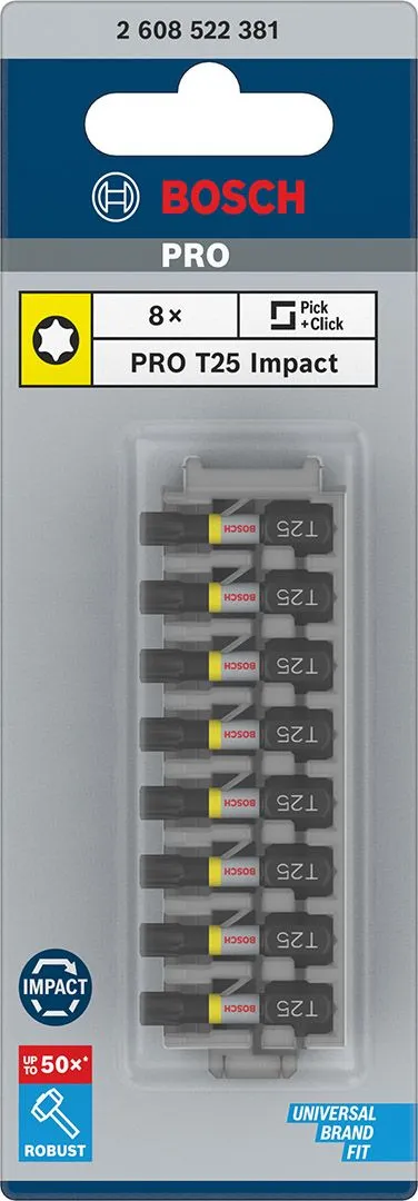 Bosch ImpactControl T25, 25 mm pakovanje od 8 komada - 2608522381