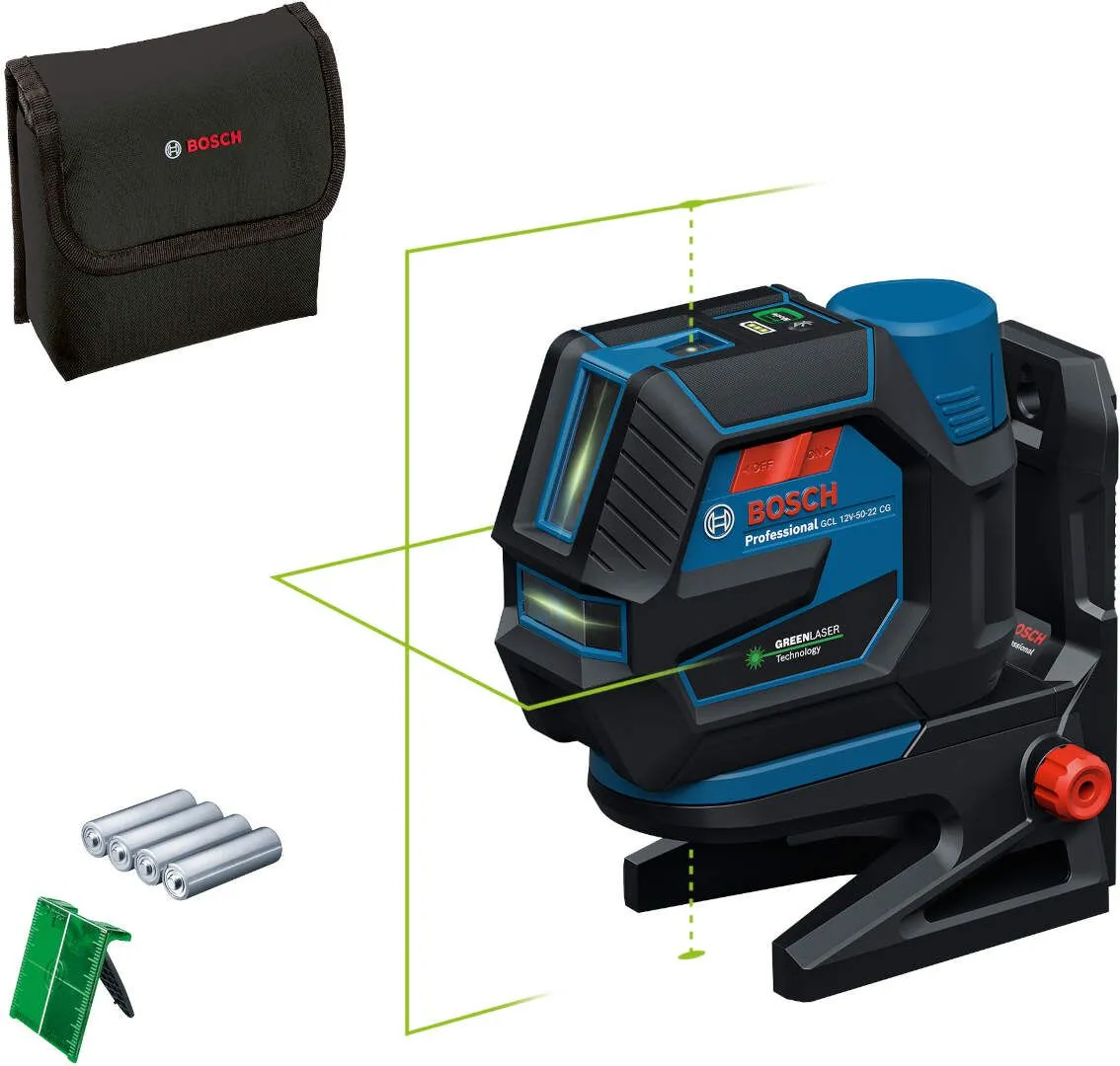 Bosch kombinovani laser GCL 12V-50-22 CG, sa držačem i 4x1,5V AA baterijama (0601066S00)