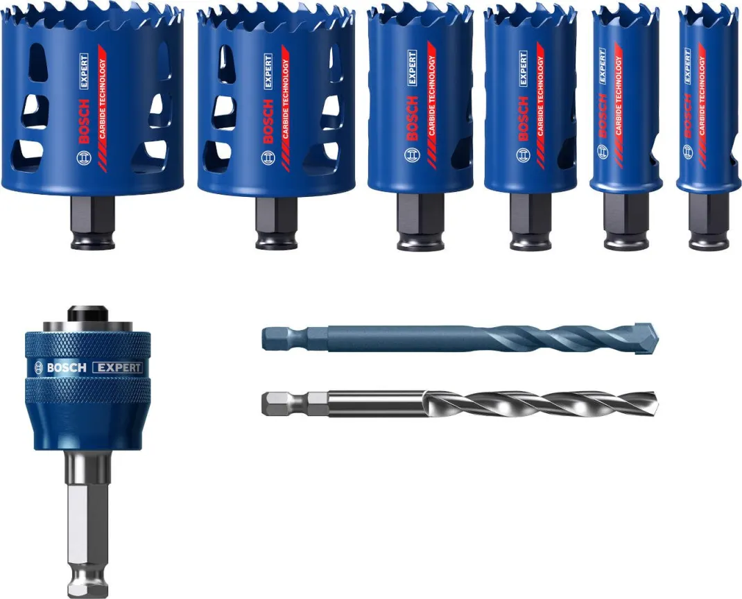 Bosch komplet EXPERT Tough Material testera za otvore od 22/25/35/51/60/68 mm, 9-delni set - 2608900445