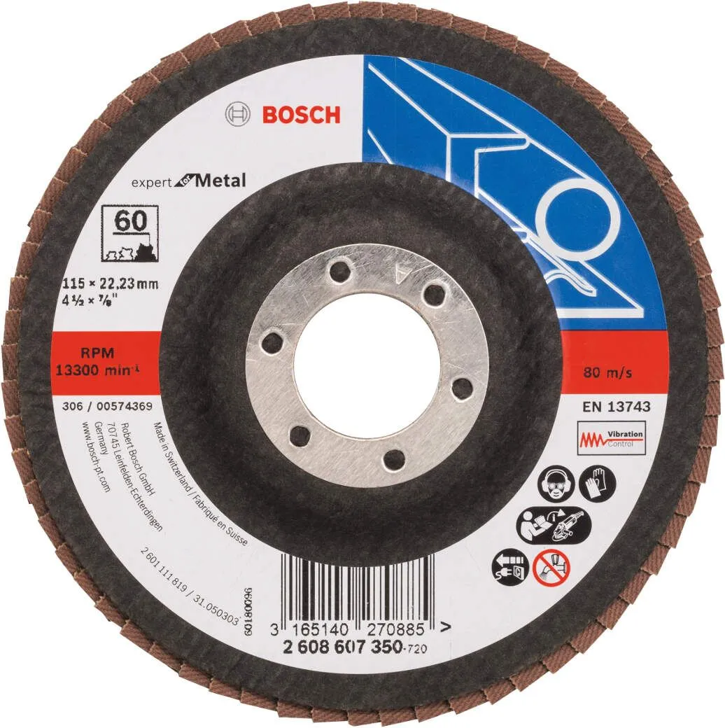 Bosch lamelni brusni disk X551, Expert for Metal, prečnik 115 mm; granulacija 60, kolenasti - 2608607350