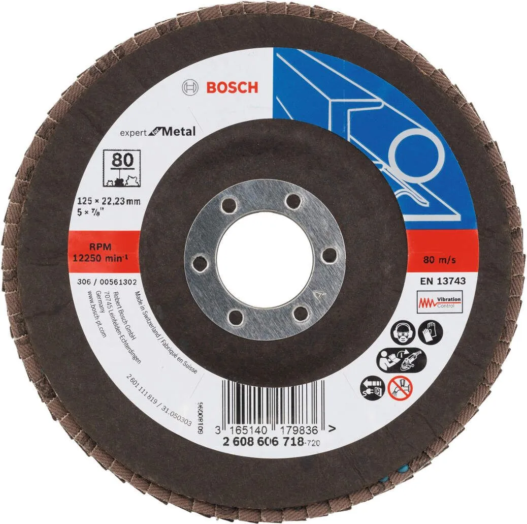 Bosch lamelni brusni disk X551, Expert for Metal, prečnik 125 mm; granulacija 80, kolenasti - 2608606718