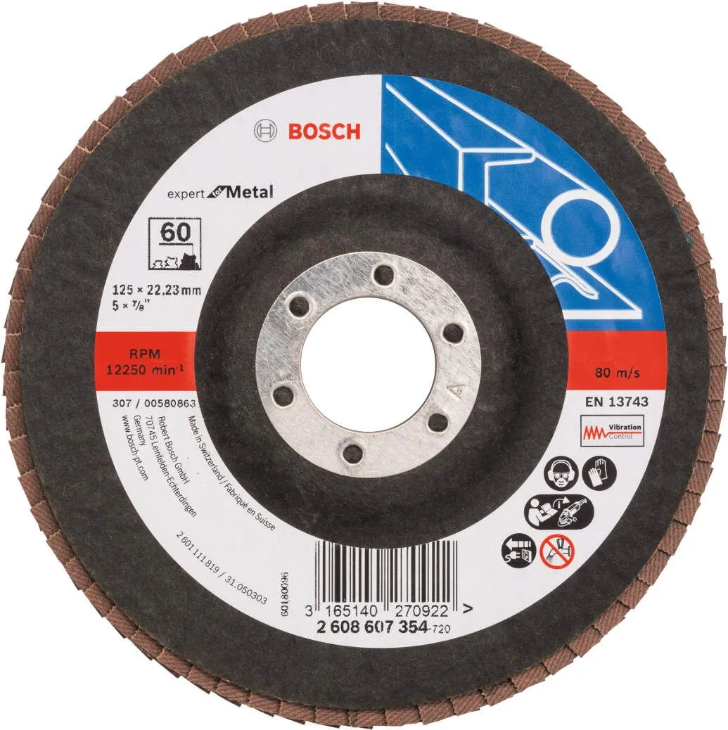 Bosch lamelni brusni disk X551, Expert for Metal, prečnik 125 mm; granulacija 60, kolenasti - 2608607354