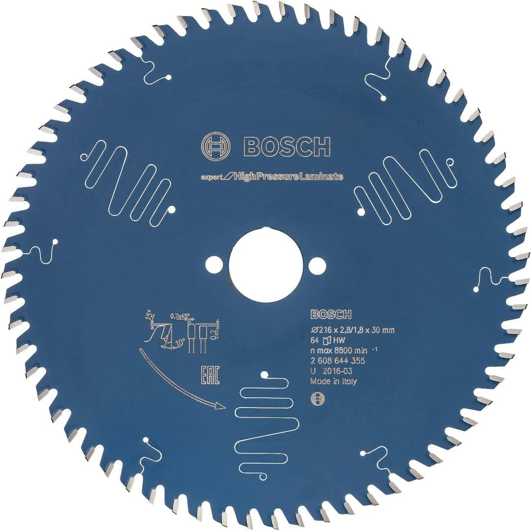 Bosch list kružne testere Expert for High Pressure Laminate 216 x 2,8 x 30 mm, 64 - 2608644355