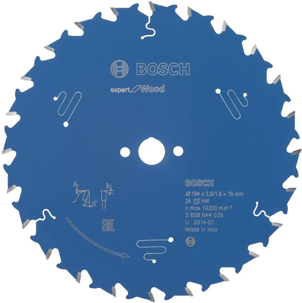 Bosch list kružne testere Expert for Wood 184 x 16 x 2,6 mm, 24 - 2608644035