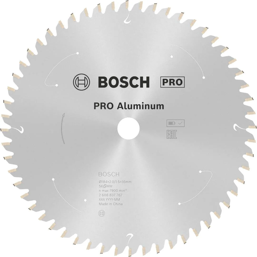 Bosch PRO Aluminium list za akumulatorsku kružnu testeru 184x2x16 mm 56z HLTCG max 7.900 o/min 2/1.5 (2608837767)
