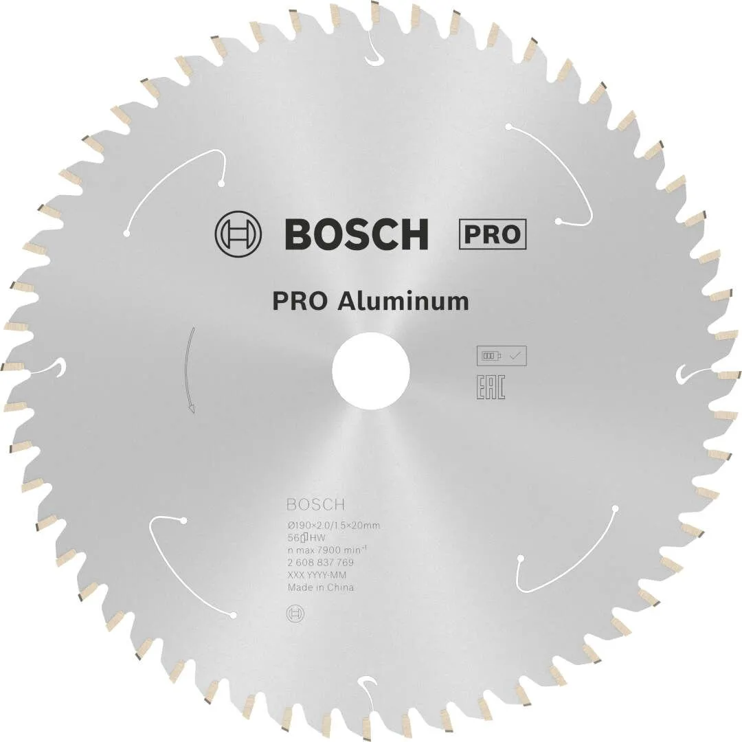 Bosch PRO Aluminium list za akumulatorsku kružnu testeru 190x2x20 mm 56z HLTCG max 7.900 o/min (2608837769)
