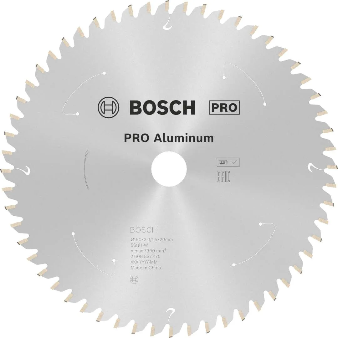 Bosch PRO Aluminium list za akumulatorsku kružnu testeru 190x2x20 mm 56z HLTCG max 7.900 o/min 2/15 (2608837770)