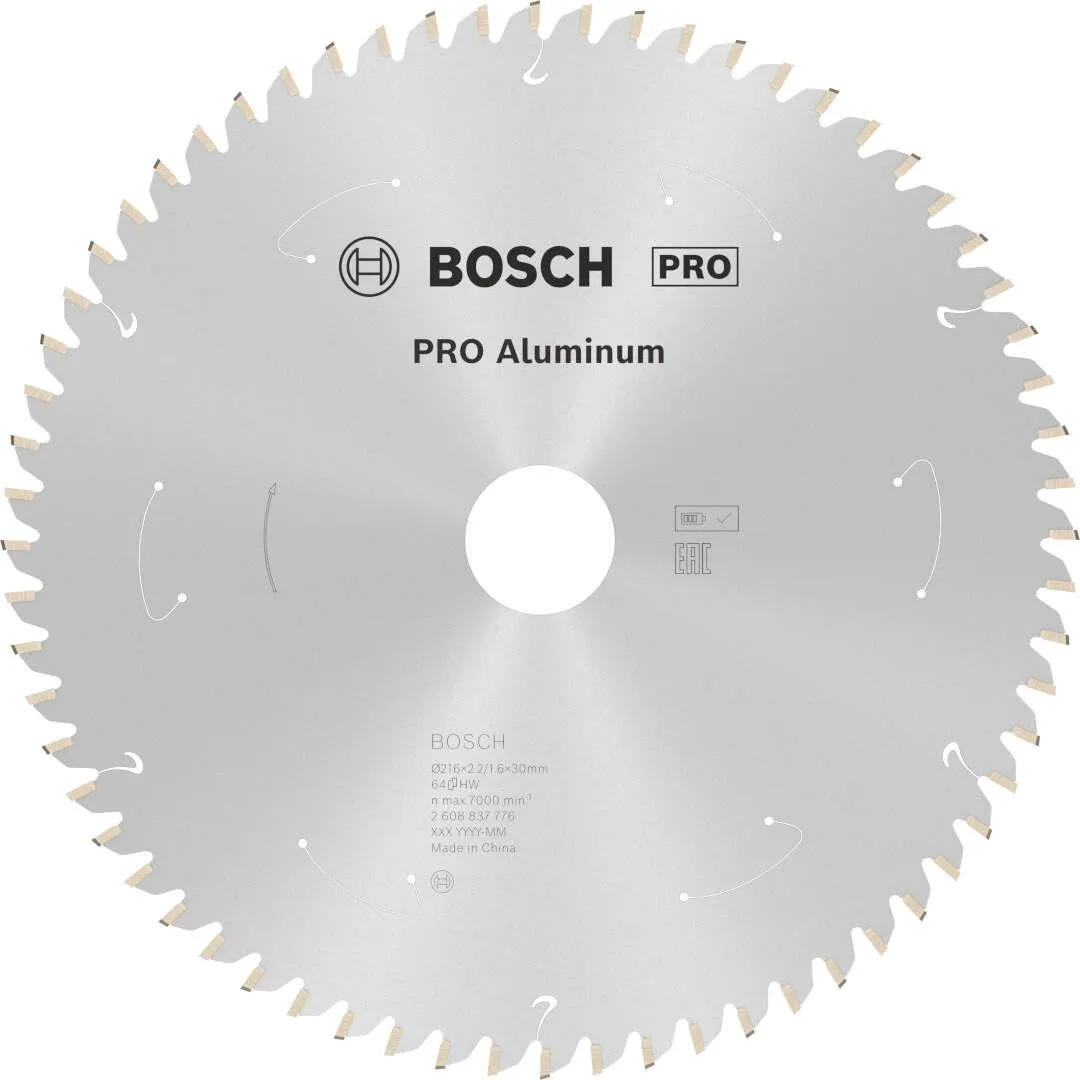 Bosch PRO Aluminium list za akumulatorsku kružnu testeru 216x2.2x30 mm 64z HLTCG max 7.000 o/min (2608837776)