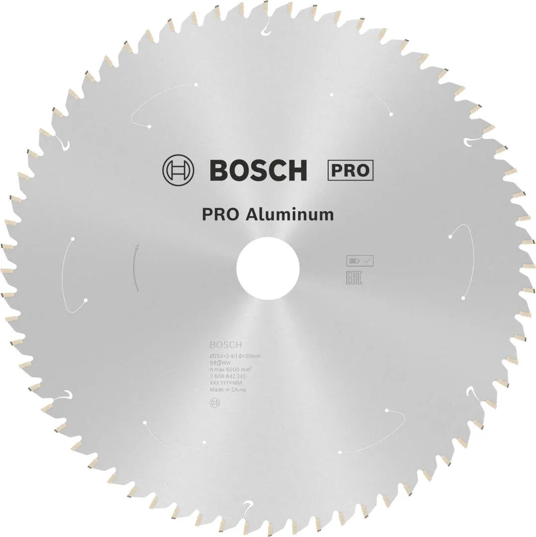 Bosch PRO Aluminium list za akumulatorsku kružnu testeru 254x2.4x30 mm 68z HLTCG max 6.000 l/min (2608842242)