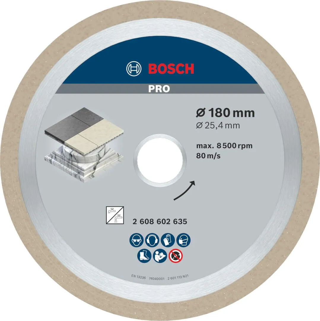 Bosch PRO Ceramic dijamantska rezna ploča 180x2.2x25.4 mm segmenti 10 mm (2608602635)