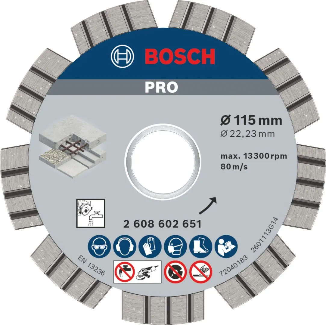 Bosch PRO Concrete dijamantska rezna ploča 115x2.2 mm segmenti 12 mm (2608602651)