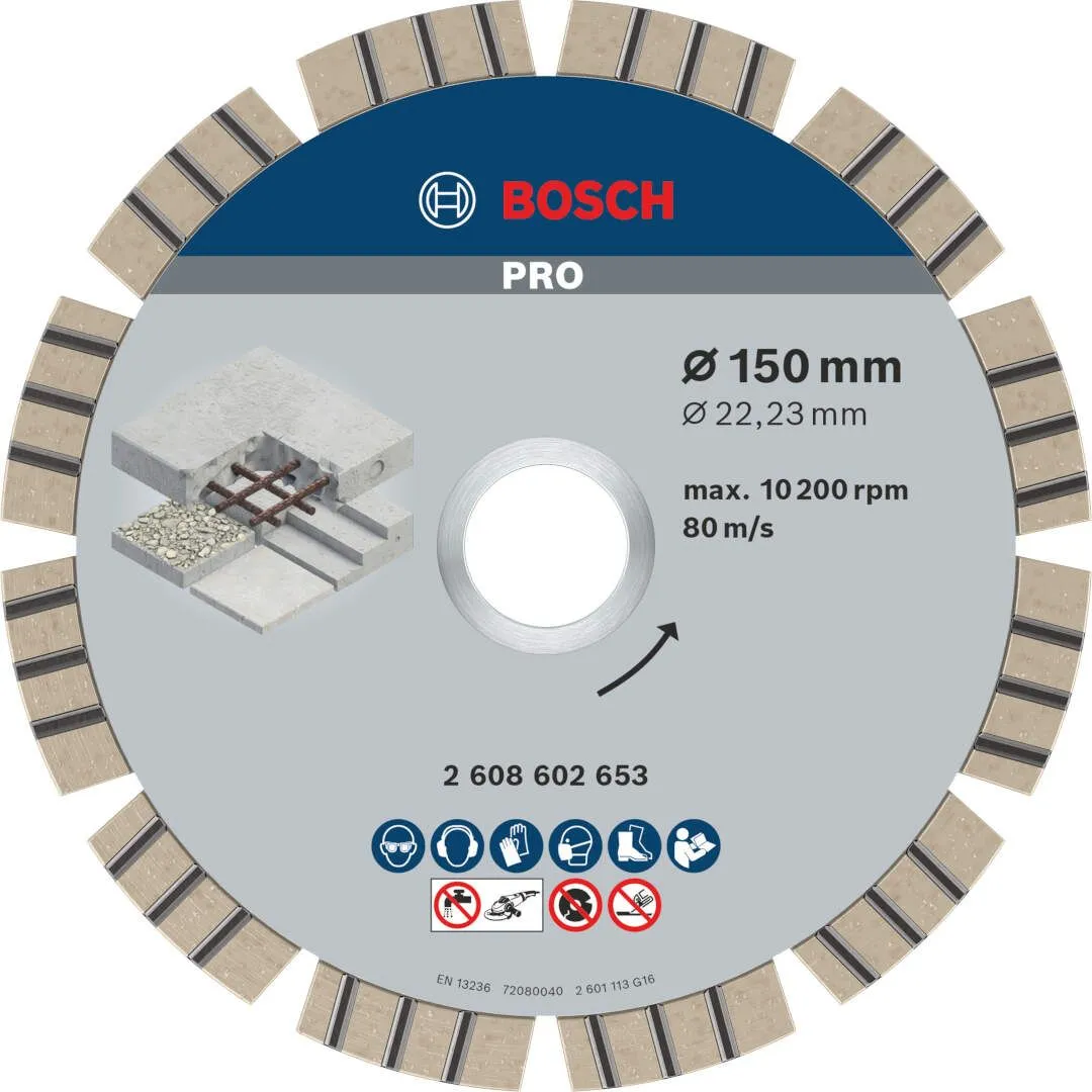 Bosch PRO Concrete dijamantska rezna ploča 150x2.4 mm segmenti 12 mm (2608602653)