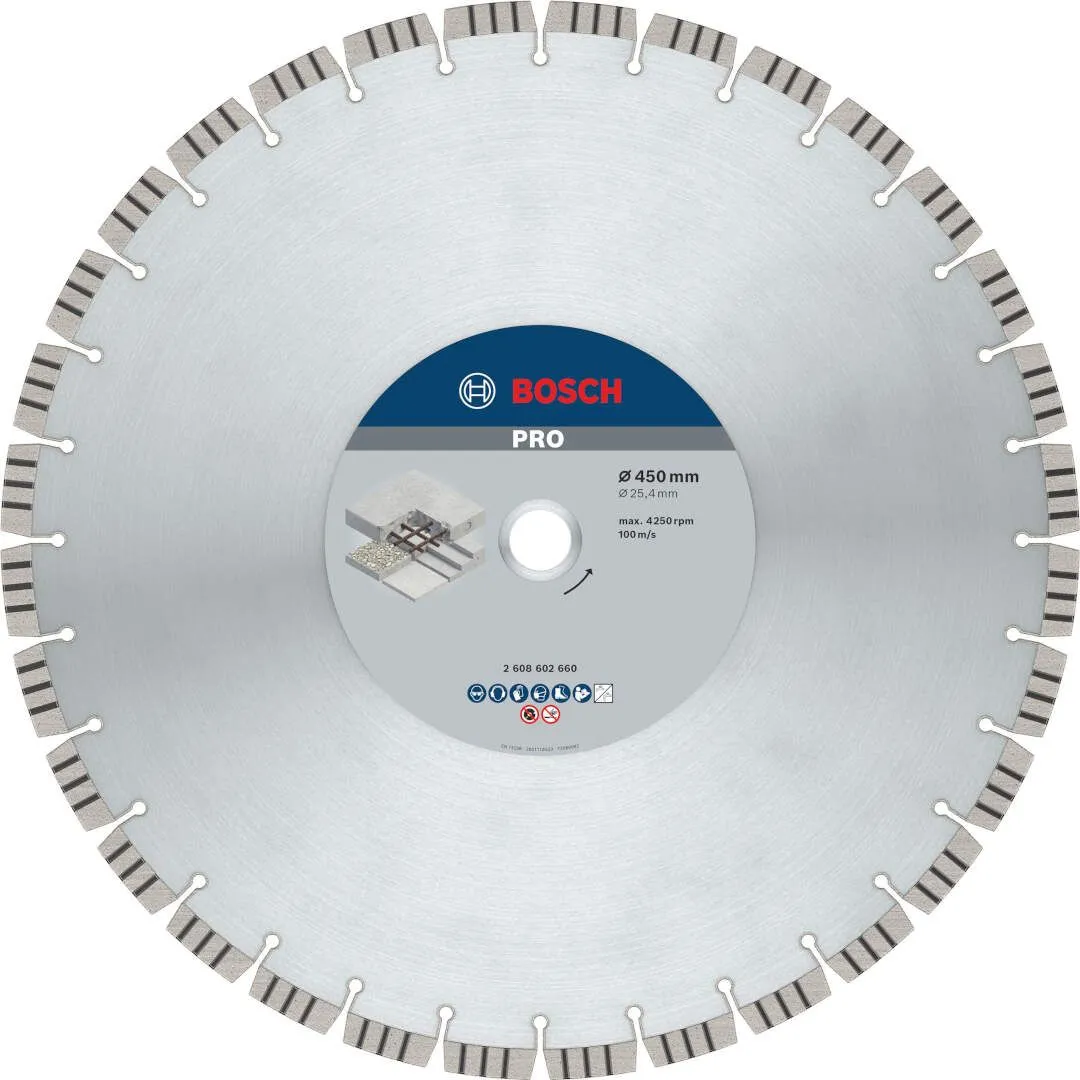 Bosch PRO Concrete dijamantska rezna ploča 450x3.6x25.4 mm segmenti 12 mm (2608602660)