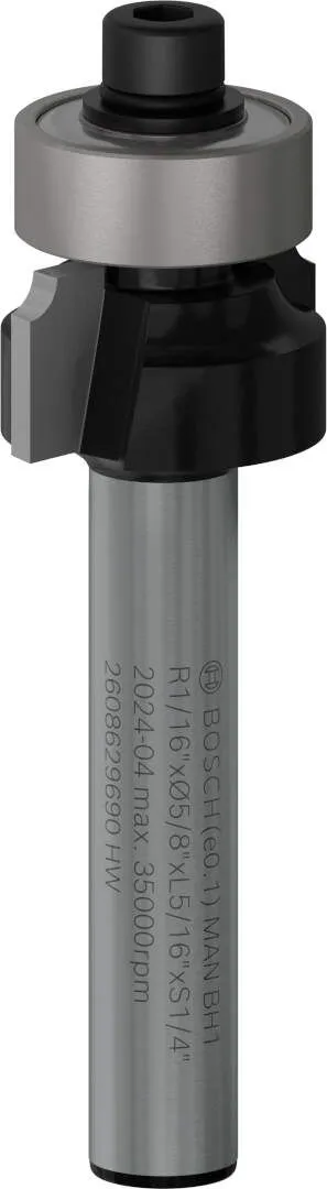 Bosch PRO glodalo za zaobljavanje, R 1/16", prihvat 1/4" (2608629690)
