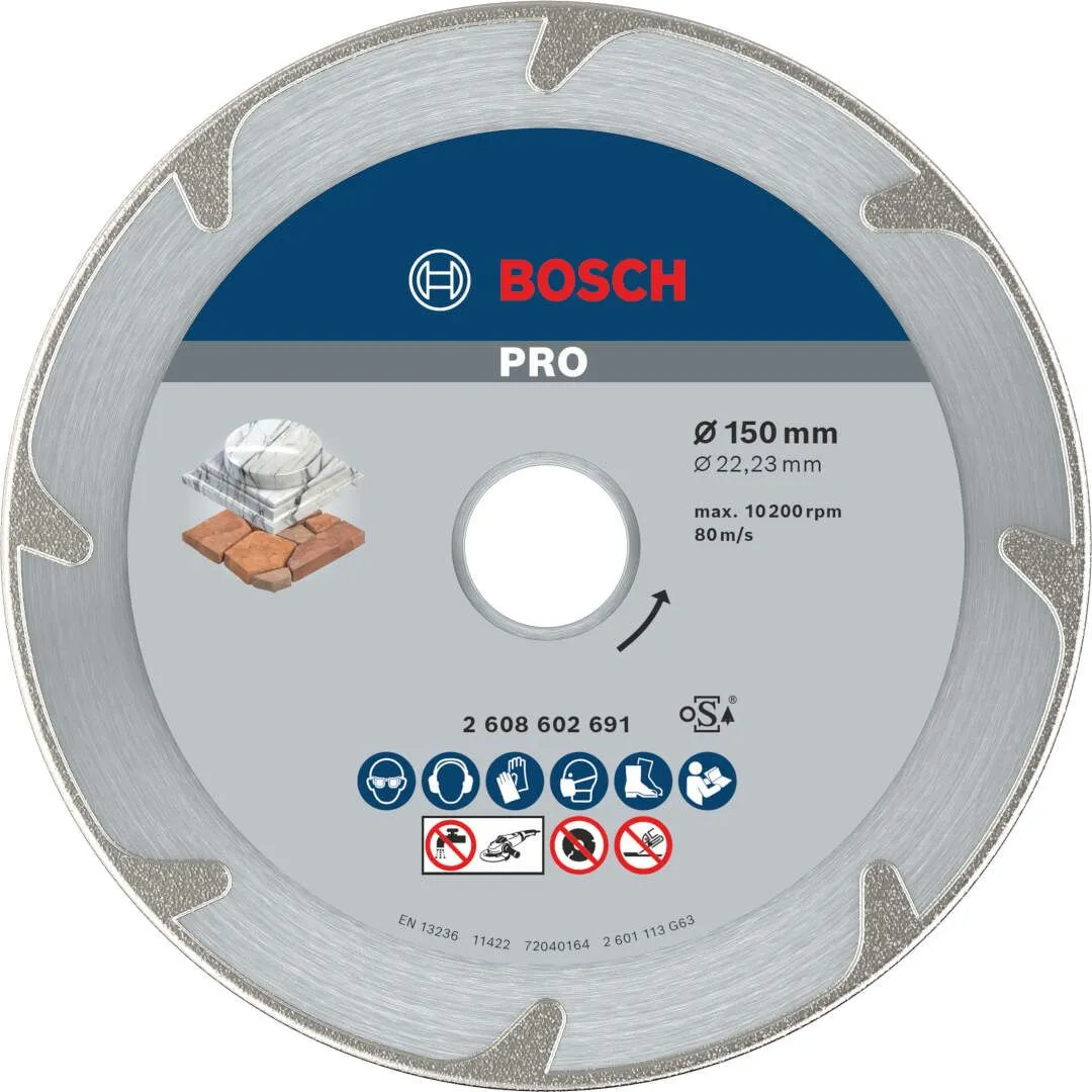 Bosch PRO Marble dijamantska rezna ploča 150x2.2 mm segmenti 3 mm (2608602691)