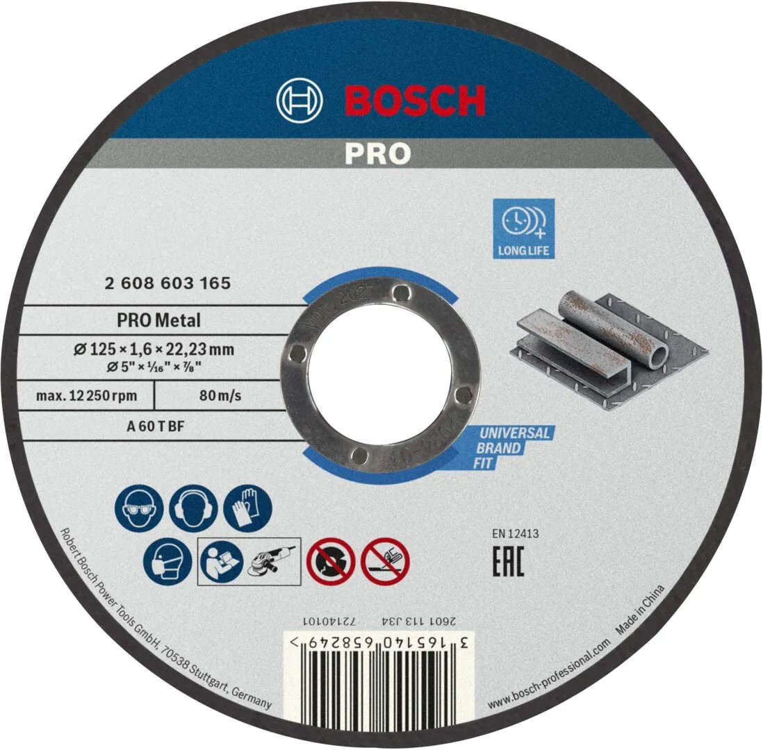 Bosch PRO Metal rezna ploča 125x1.6 mm A 60 T BF ravna (2608603165)