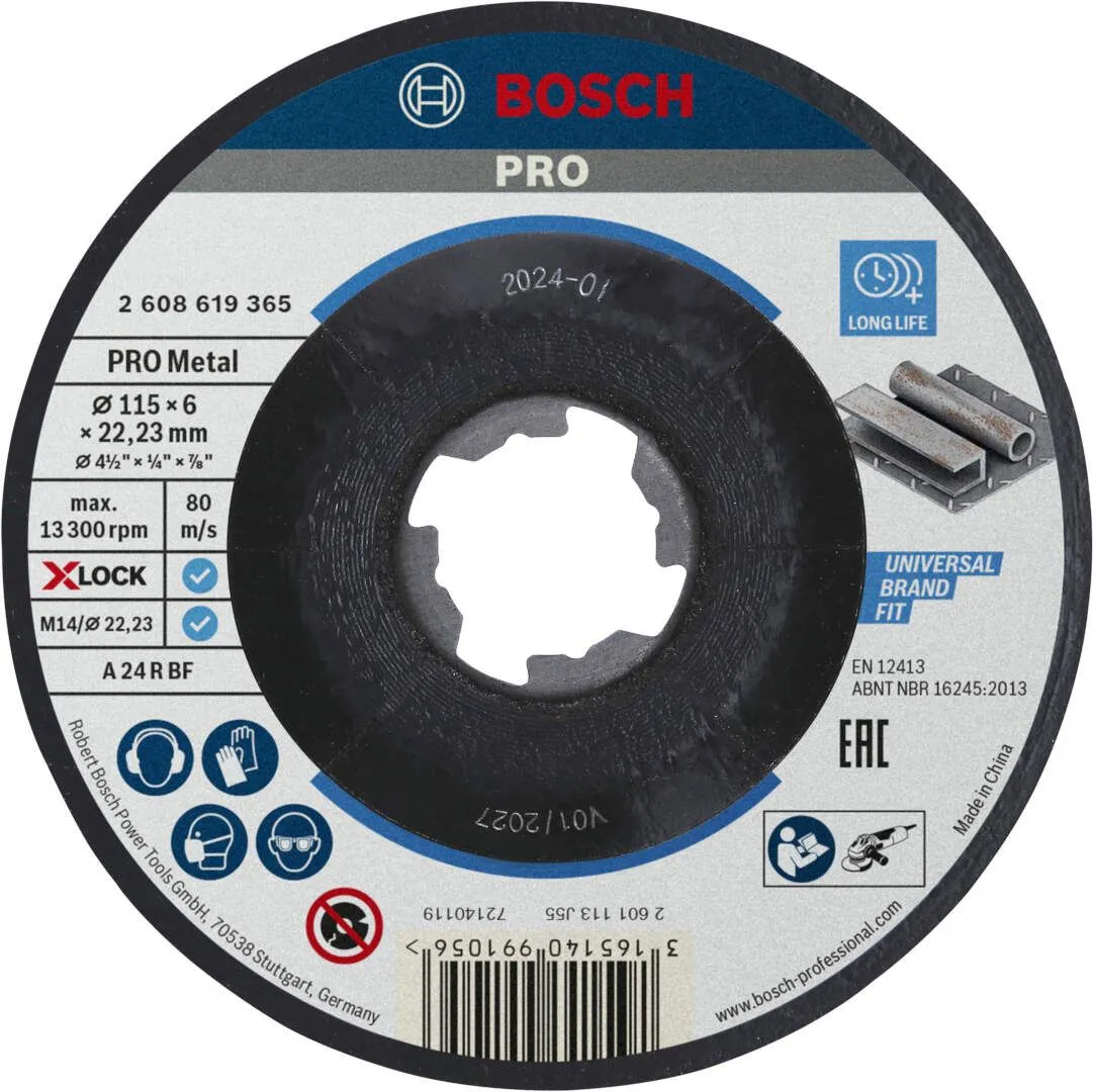 Bosch PRO Metal X-LOCK brusna ploča 115x6 mm A 24 P BF (2608619365)
