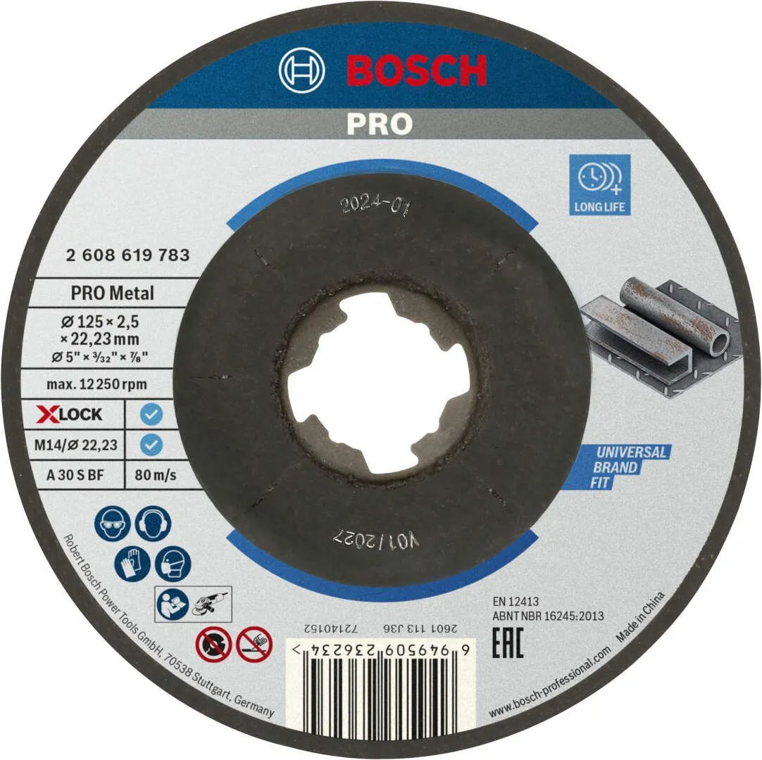 Bosch PRO Metal X-LOCK rezna ploča 125x2.5 mm A 30 S BF izvijena (2608619783)