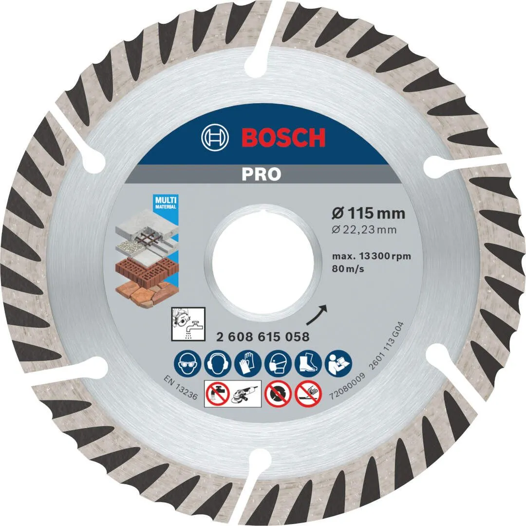 Bosch PRO Multi Material dijamantska rezna ploča 115x2 mm segmenti 10 mm 10/1 (2608615058)