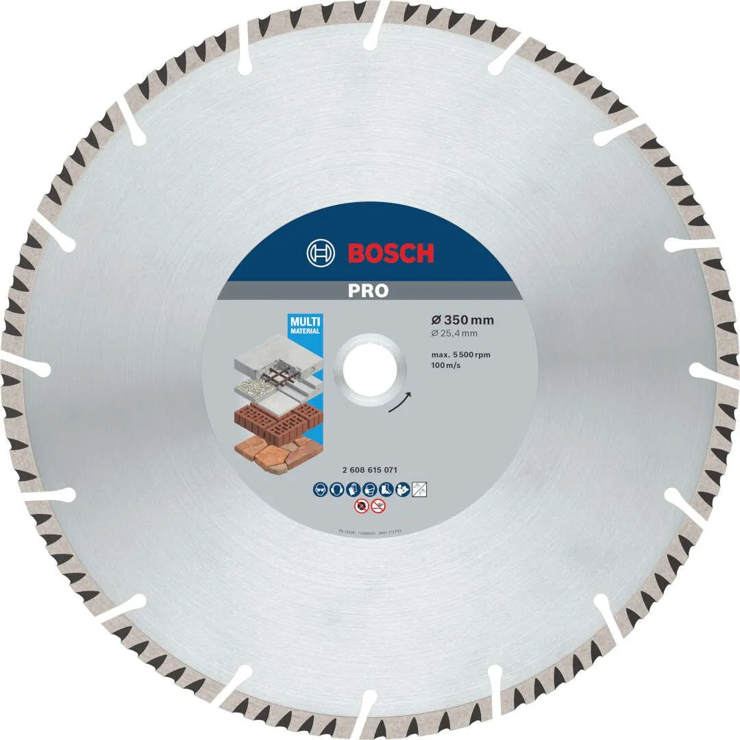 Bosch PRO Multi Material dijamantska rezna ploča 350x3.3x25.4 mm segmenti 10 mm (2608615071)
