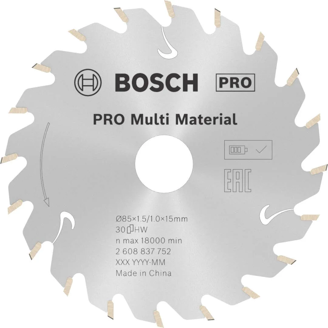 Bosch PRO Multi Material list za akumulatorsku kružnu testeru 85x1.5x15 mm 30z HLTCG max 18.000 o/min (2608837752)